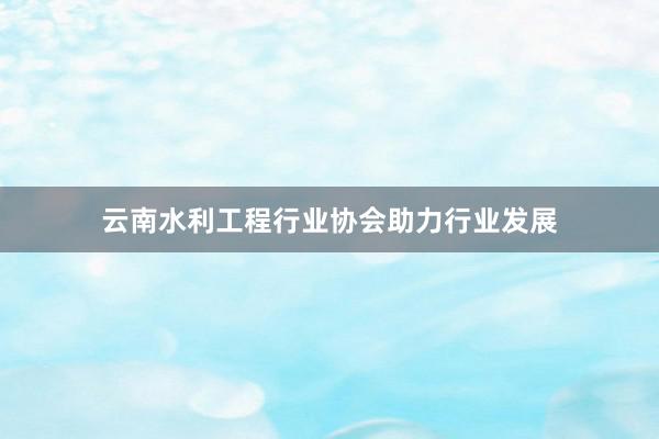 云南水利工程行业协会助力行业发展